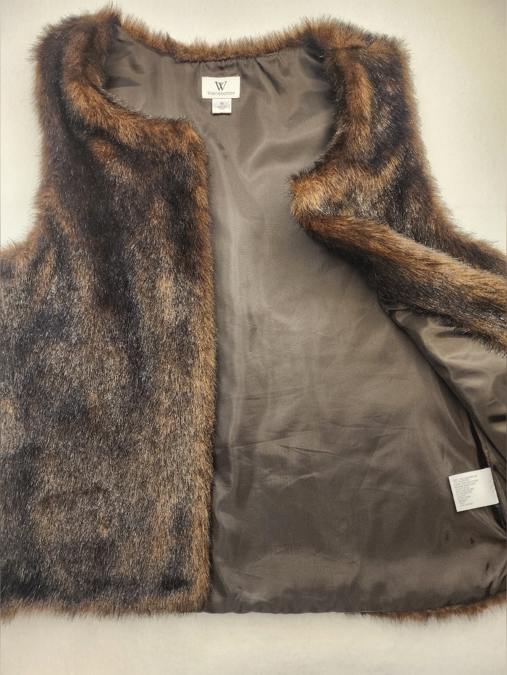 Vintage Worthingon Faux Fur Chocolate Brown Vest Like New Size Med Soft Festival - Picture 4 of 11